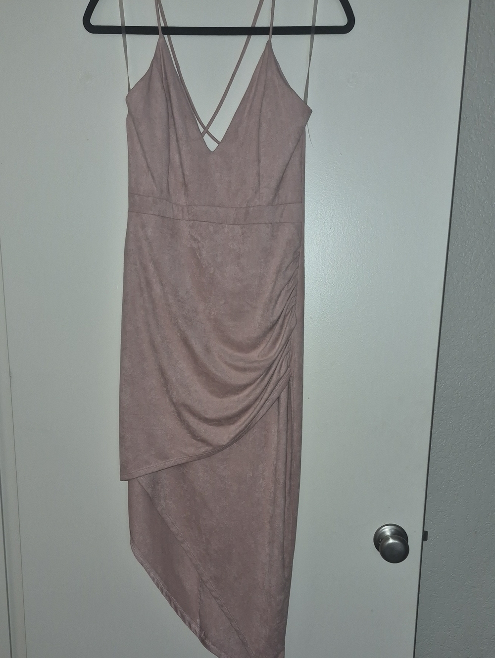 Charlotte Russe Dusty Suede Rose Asymmetrical Slip Dresss